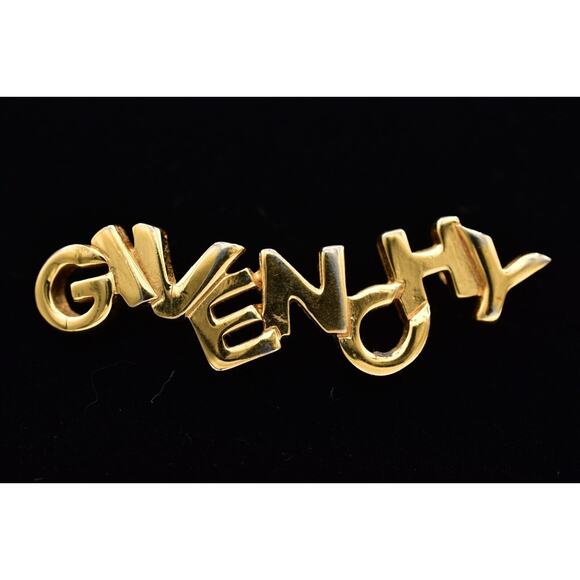 Givenchy | Jewelry | Givenchy Vintage Logo Brooch Pin Block Letters ...